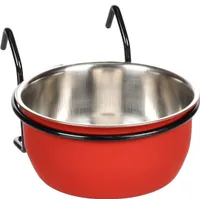 Flamingo Avaro Round Silver with Red Feeding and Drinking Bowl