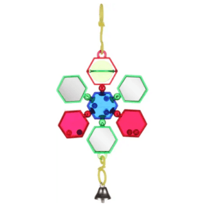 Flamingo Delta Mirror Bird Toy, Green Mirrors