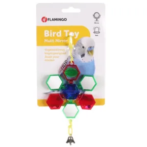 Alternative view of Flamingo Delta Mirror Bird Toy, Green Mirrors