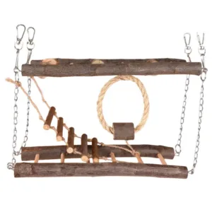 Flamingo Janny Suspension Bridge Bird Toy, Brown