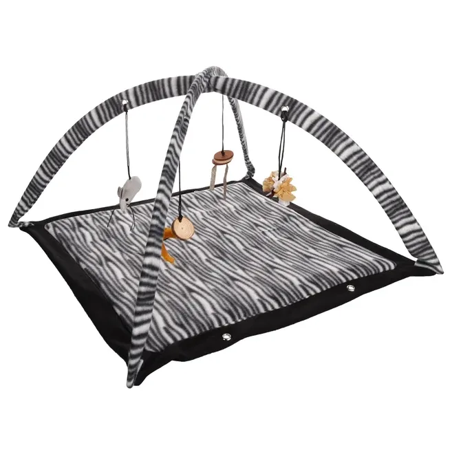 Flamingo Zebra Toy Playmat, White And Black