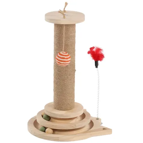 Flamingo Zack Ball Track Scratching Cat Toy, Brown