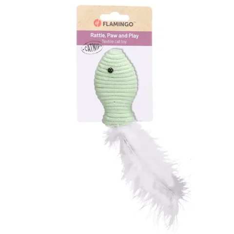 Flamingo Poppy Fish Cat Toy, Green - Image 2