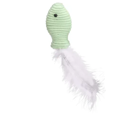 Flamingo Poppy Fish Cat Toy, Green