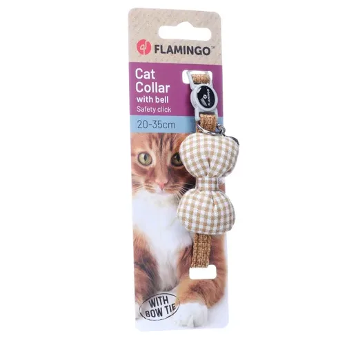 Flamingo Dilia Bowtie Cat Collar, Beige - Image 2