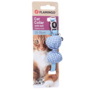 Alternative view of Flamingo Dilia Bowtie Cat Collar, BLue