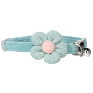 Flamingo Ada Cat Collar with Flower, Blue