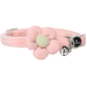 Flamingo Ada Cat Collar with Flower, Pink