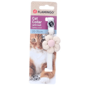 Alternative view of Flamingo Ada Cat Collar with Flower, White