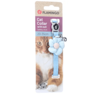 Alternative view of Flamingo Maya Cat Collar with Flower, Blue