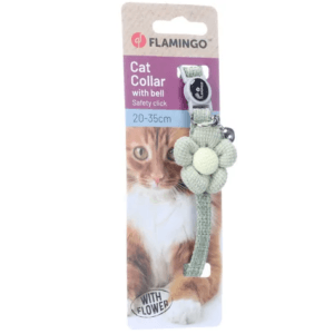 Alternative view of Flamingo Maya Cat Collar with Flower, Green