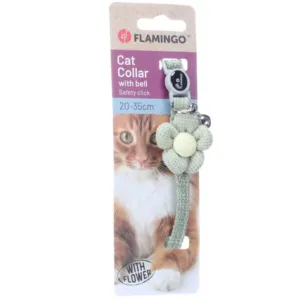 Alternative view of Flamingo Maya Cat Collar with Flower, Green