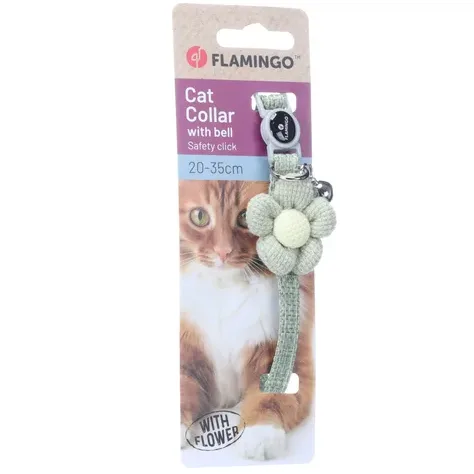 Flamingo Maya Cat Collar with Flower, Green - Image 2
