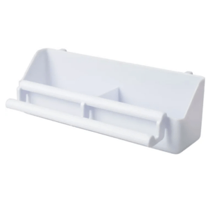 Flamingo Bob Combo Seed and Water Rectangular Cup with Step, White