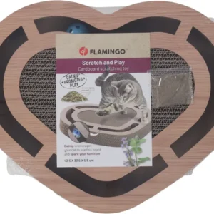Alternative view of Flamingo Poro Heart Cat Scratching Toy, Brown