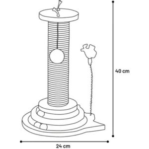 Alternative view of Flamingo Zack Ball Track Scratching Cat Toy, Brown