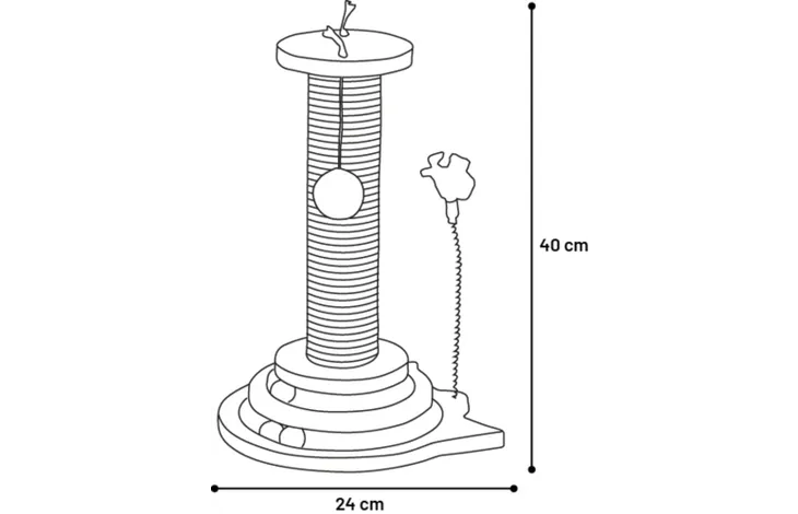 Flamingo Zack Ball Track Scratching Cat Toy, Brown - Image 2