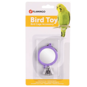 Alternative view of Flamingo Parakeet Toy Mirror, Purple