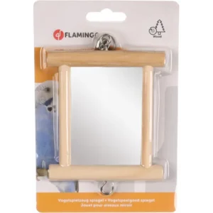 Alternative view of Flamingo Alice Parakeet Toy Mirror, Brown