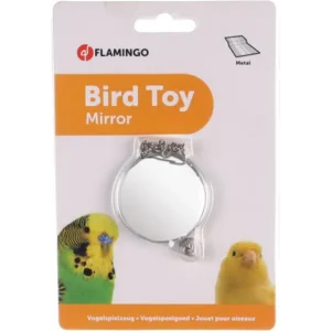 Alternative view of Flamingo Parakeet Toy Mirror, Silver