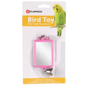 Alternative view of Flamingo Parakeet Toy Mirror, Pink