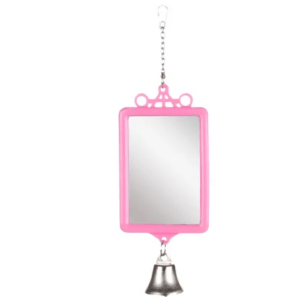 Flamingo Parakeet Toy Mirror, Pink