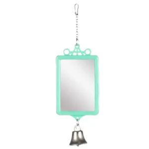 Flamingo Parakeet Toy Mirror, Green