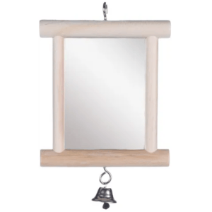 Flamingo Alice Parakeet Toy Mirror, Brown