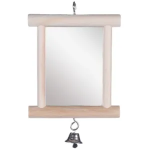 Flamingo Alice Parakeet Toy Mirror, Brown