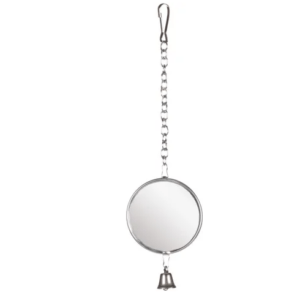 Flamingo Parakeet Toy Mirror, Silver