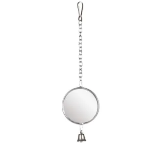 Flamingo Parakeet Toy Mirror, Silver