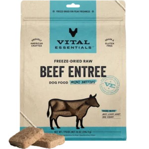 Vital Essentials Freeze-Dried Beef Entree Mini Patties Dog Food, 14oz
