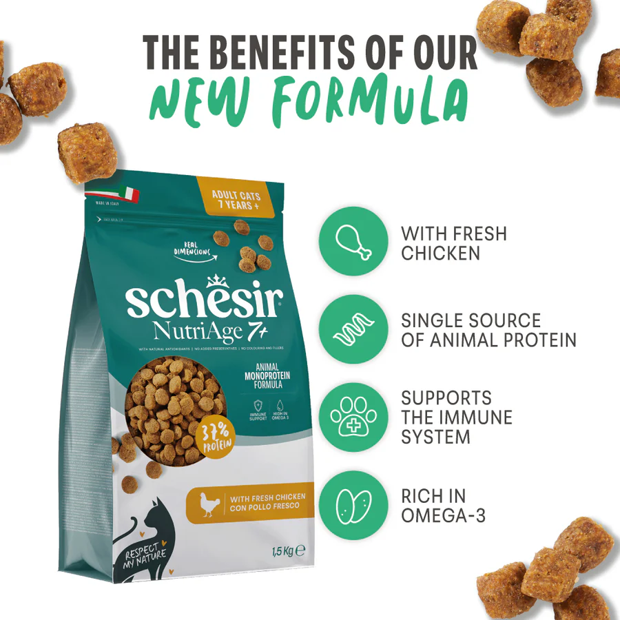 Schesir Monoprotein Senior with Fresh Chicken Dry Cat Food - Image 2
