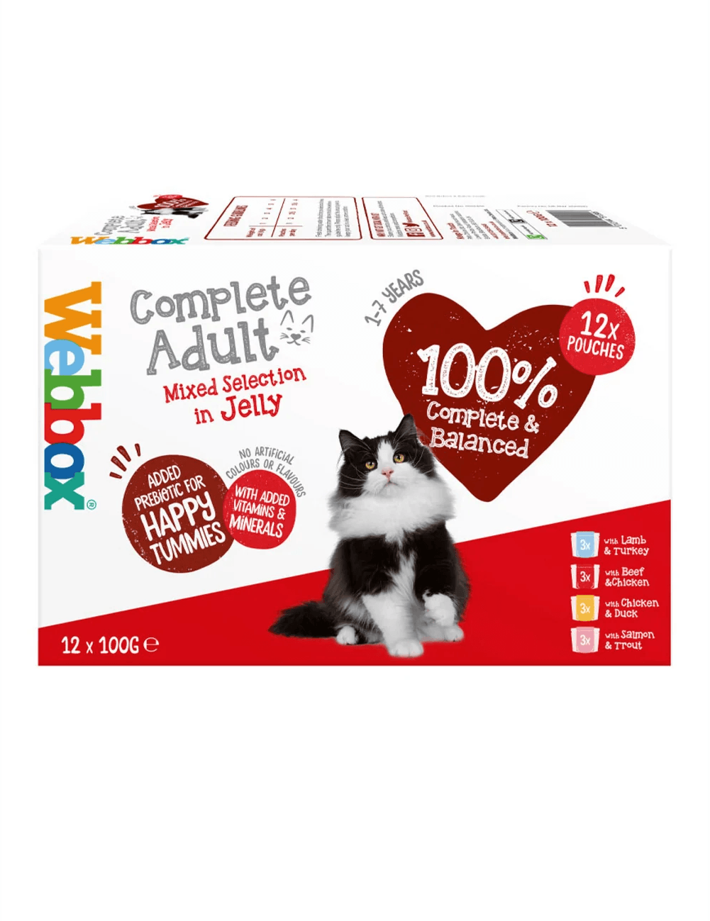 Webbox Delight Complete Adult Multipack Jelly Selection, Wet Cat Food, (12 Pieces x 100g)