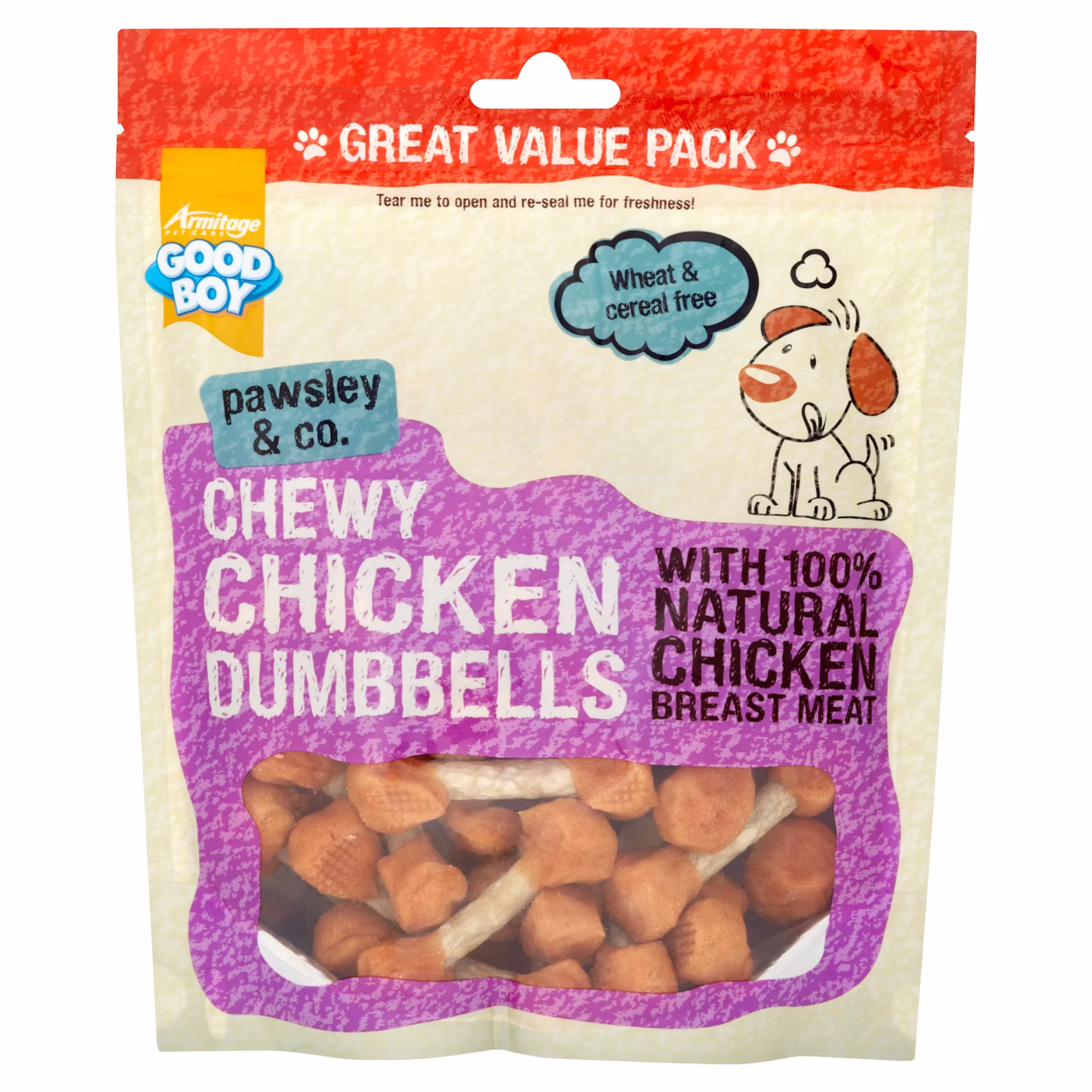 Good Boy Chewy Chicken Dumbbells Dog Treat, 350g