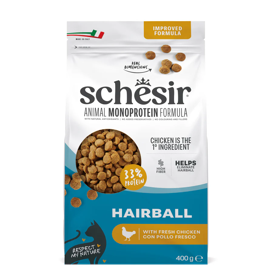 Schesir Monoprotein Hairball with Fresh Chicken Dry Cat Food