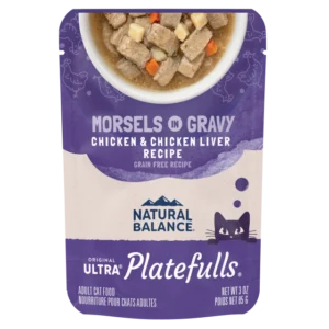 Natural Balance Platefulls Indoor Formula Chicken & Chicken Liver in Gravy Wet Cat Food, 8