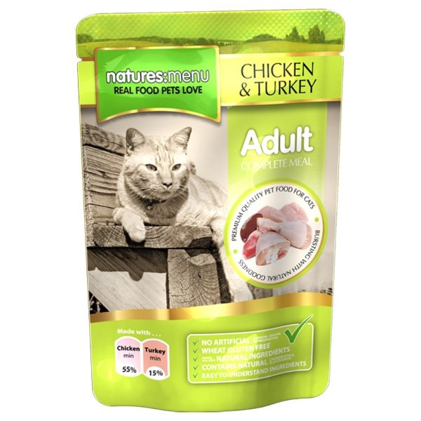 Natures Menu Chicken with Turkey Pouches Wet Cat Food, 100 g