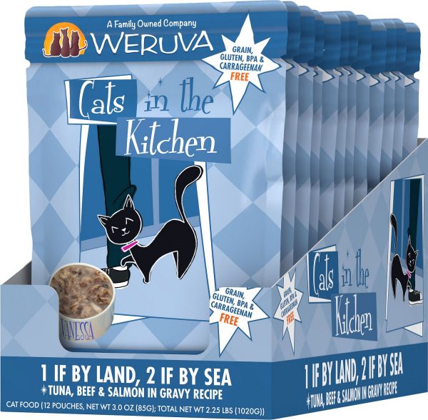Weruva Cats in the Kitchen 1 If By Land, 2 If By Sea Tuna, Beef & Salmon Recipe Wet Cat Food, 85 g - Image 4