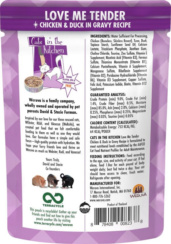 Weruva Cats in the Kitchen Love Me Tender Chicken & Duck Recipe Wet Cat Food, 85 g - Image 2