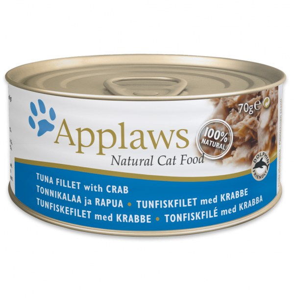 Applaws Tuna Fillet with Crab Wet Cat Food, 70 g