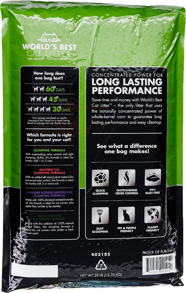 World's Best Unscented Clumping Corn Cat Litter Smart Pet Kuwait