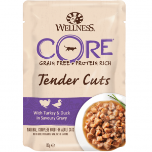 Wellness CORE Tender Cuts Turkey and Duck in Savoury Gravy Wet Cat Food, 85 g