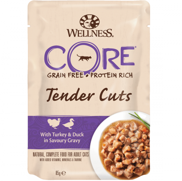 Wellness CORE Tender Cuts Turkey and Duck in Savoury Gravy Wet Cat Food, 85 g