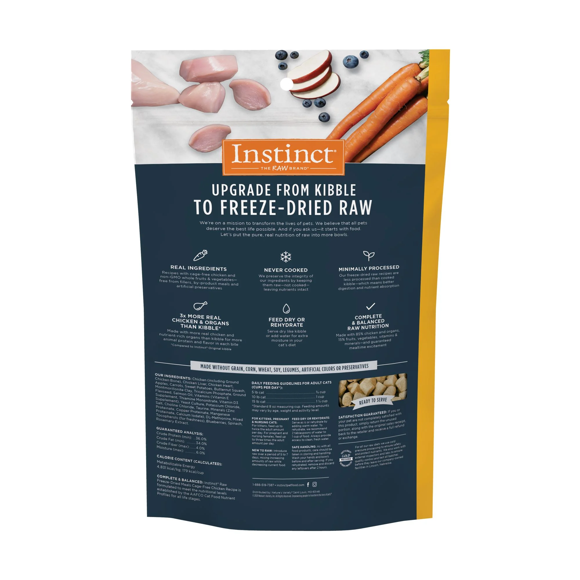 Instinct Raw Meals Cage-Free Chicken Recipe Freeze-Dried Cat Food - Image 2