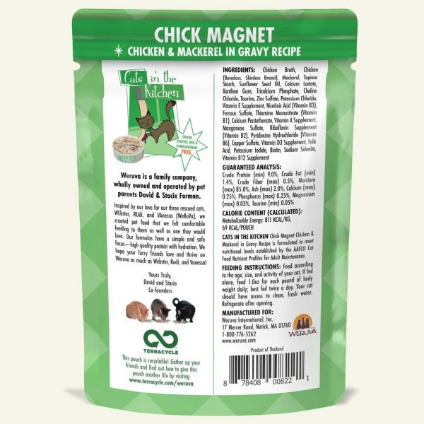 Weruva Cats in the Kitchen Chick Magnet, Chicken & Mackerel in Gravy Wet Cat Food, 85 g - Image 2