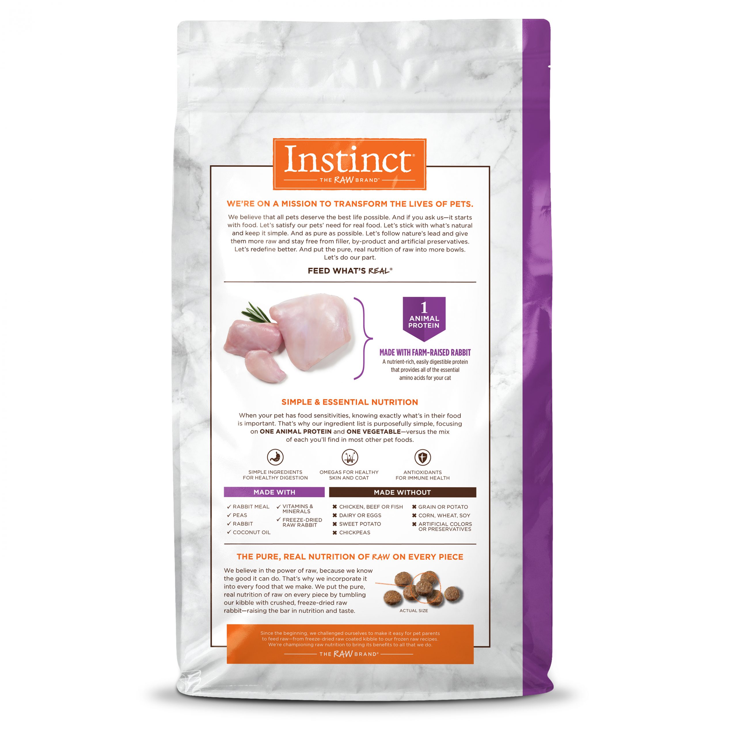 Instinct Limited Ingredient Diet Grain Free Recipe with Real Rabbit Dry Cat Food 2 kg