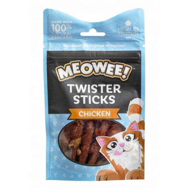 MEOWEE! Chicken Twister Sticks, 7 Sticks