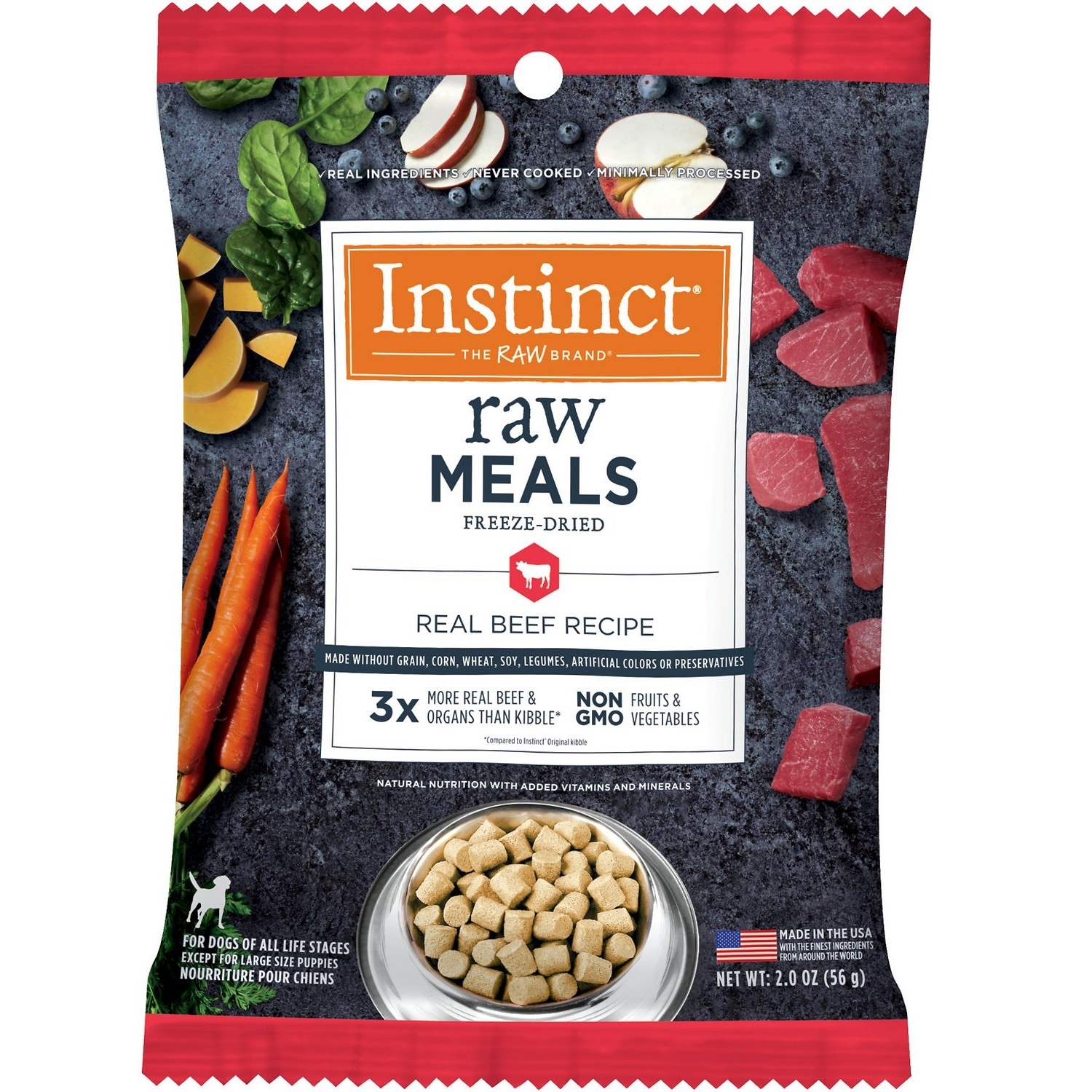 Instinct Raw FreezeDried Meals Real Beef Recipe for dogs, 56g Smart