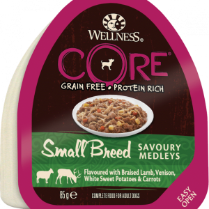 Wellness CORE Savoury Medleys Small Breed Lamb, Venison, White Sweet Potatoes & Carrots Wet Dog Food, 85 g
